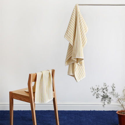 Pure Cotton Simple Striped Towel Two-color Bathroom Absorbent