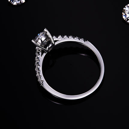 Peervormige Moissanite Gevestig Met Topgehalte Moissanite Luukse En Modieuse Ligte Luukse Juweliersware Silwer Ring S925 Silwer Geëlektroplateer Met Platinum