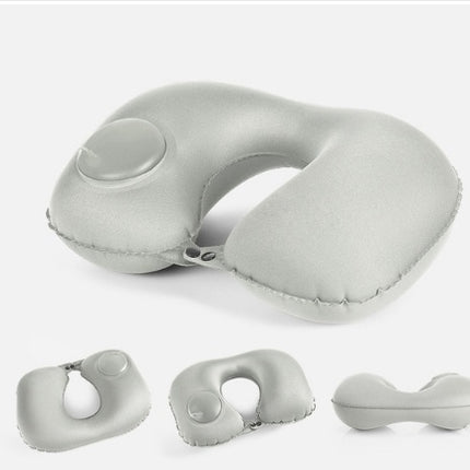 Portable U-Shape Inflatable Travel Pillow Car Head Rest Air Cushion For Travel Office Nap Head Rest Air Cushion Neck Pillow