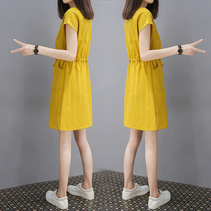 V-neck wide loose dress