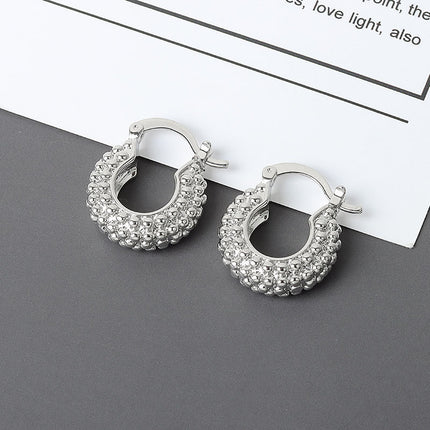 Women's Korean-style Diamond-embedded Gold-plated Ins Internet-famous Versatile Earrings