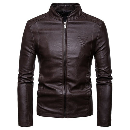Large Size English PU Leather Jacket Jacket