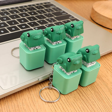 Funny Croaking Frog Keychain Rechargeable Small Pendant