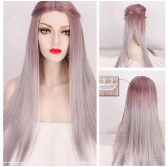 Medium lengte reguit hare met taro-kleur