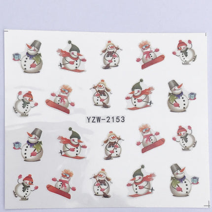Explosion models Christmas series water transfer nail stickers nail stickers full stickers nail jewelry watermark stickers