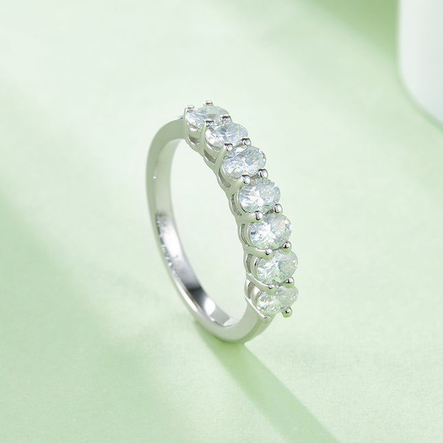 'n Luukse en Modieuse Ligluukse Juweliersware Silwerring Geset Met Topgehalte Moissanite, S925 Silwer Geplateer Met Platinum