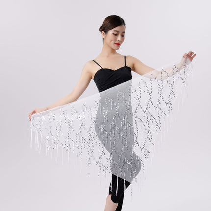Belly Dance Sequins Tassel Triangle Waist Scarf