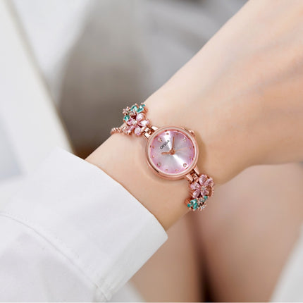 Vroue se Pragtige Diamantbesaaide Armbandhorlosie