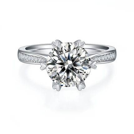 'n 3-karaat Luukse en Modieuse Ligluukse Juweliersware Silwerring Stel Met Topgehalte Moissanite, S925 Silwer Geplateer Met Platinum