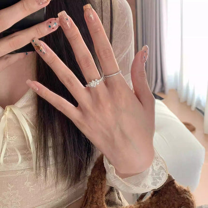 Simulated Diamond Rings Stacked Vintage-style Plain Band Small Diamond Rings