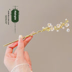 79 Pearl HANAFUJI Hairpin Gold