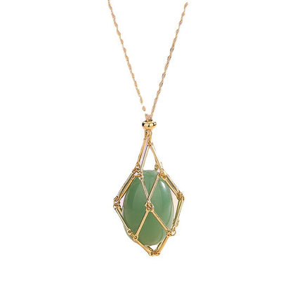Spring New Natural Energy Crystal Pendant Ins Niche Design Valentine’s Day Bag Bag Peace Necklace