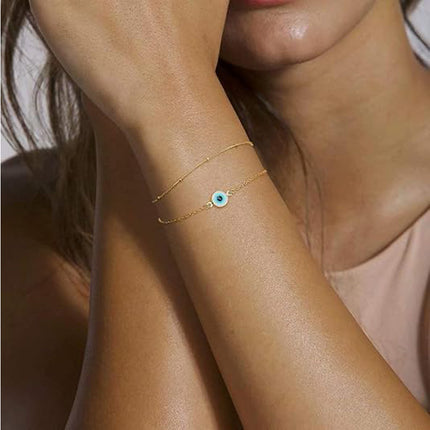 Fyn Goue Armbande Vir Vroue, 14K Goud Gevulde Verstelbare Laag Armband Oulike Ovale Ketting Stafie Goue Armbande Vir Vroue Juweliersware