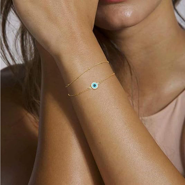 Fyn Goue Armbande Vir Vroue, 14K Goud Gevulde Verstelbare Laag Armband Oulike Ovale Ketting Stafie Goue Armbande Vir Vroue Juweliersware