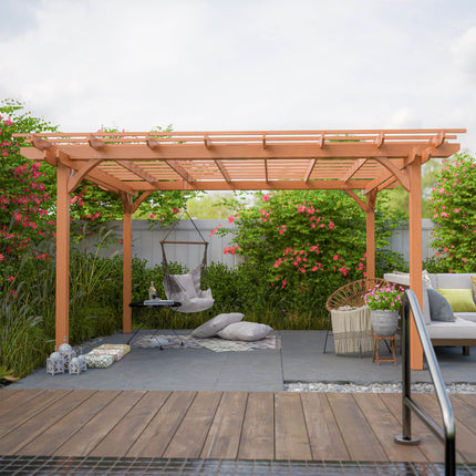 Outdoor Wood Pergola, Wooden Patio Pergola Gazebo For Climbing Plant Support, Garden,Brown