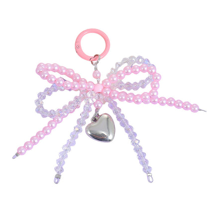 Kreatiewe Mode Kristal Dubbelboog Hanger Sleutelhanger