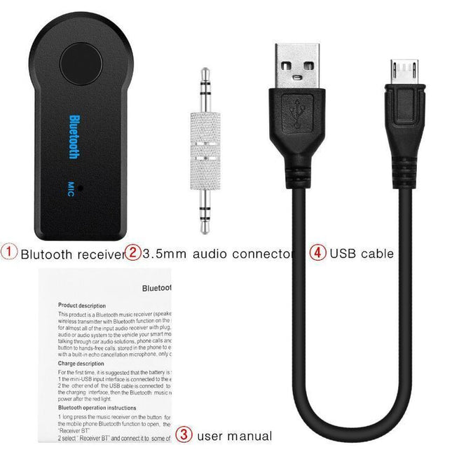 3 In 1 Bluetooth -compatible Wireless Adapter X6 USB Receiver 3.5mm Audio Jack TF Mp3 Card Reader MIC Call Support Car Speaker