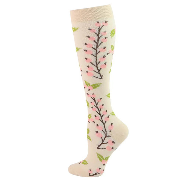 Sports Pressure Spring Flower Elastic Stockings