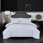 Hotel Wit Geborselde Ritssluiting / 1.2M Bedlaken Drie Stukke Stel