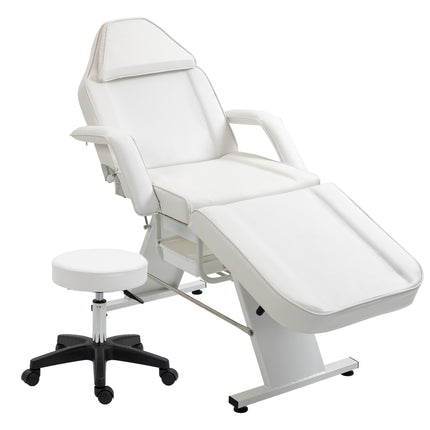 Massage Salon Tattoo Chair With Two Trays Esthetician Bed With Hydraulic Stool,Multi-Purpose 3-Section Facial Bed Table, Adjustable Beauty Barber Spa Beauty Equipment