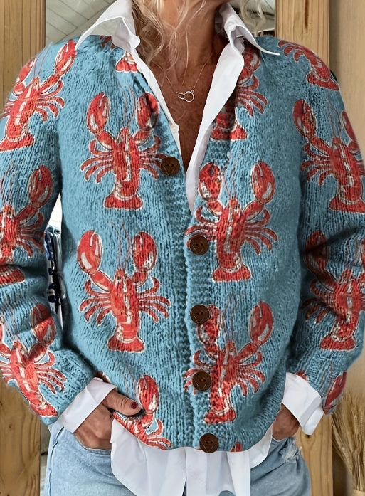 Digital printed cardigan hoodie jacket