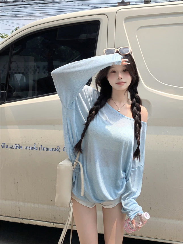 Blue Sweet Hot Girl Sun Protection Top