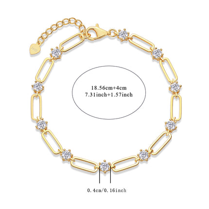Versier Met Topgehalte Moissanite, Is Hierdie Luukse En Modieuse Lig Luukse Tendens Juweliersware Silwer Armband S925 Silwer-geplateer Met Goud