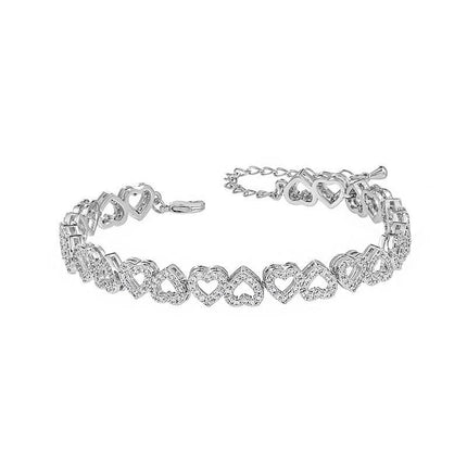 Meisies Hoëgraadse Diamant Armband Met Volle Diamant Hart