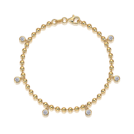 Set With Top-quality Moissanite, This Luxurious And Fashionable Light Luxury Trend Jewelry Silver Bracelet Is S925 Silver-plated With Gold