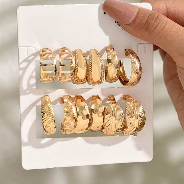 Lxalry Liquid Metal Fusion Stud Set  14K Gold   Silver Prism Earrings  Hypoallergenic 5-Size Jewelry For Everyday Elegance To Evening Glamour