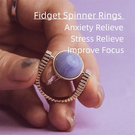 Oorspronklike Fidget Spinner Ringe Natuursteen Ringe Vervangbare Spinners Vir Angs En Stresverligting Juweliersgeskenke