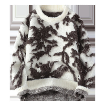 Autumn And Winter Round Neck Loose Sweater Men's Knitted Shirt