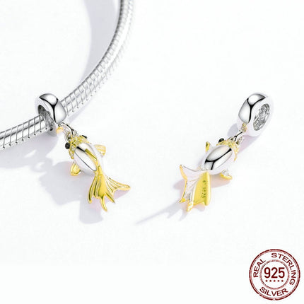 Goue Geluk Koi Hanger S925 Sterling Silwer Krale Selfdoen Ornament