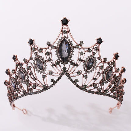 Klassieke Vintage Bruidstiara Swart Barok