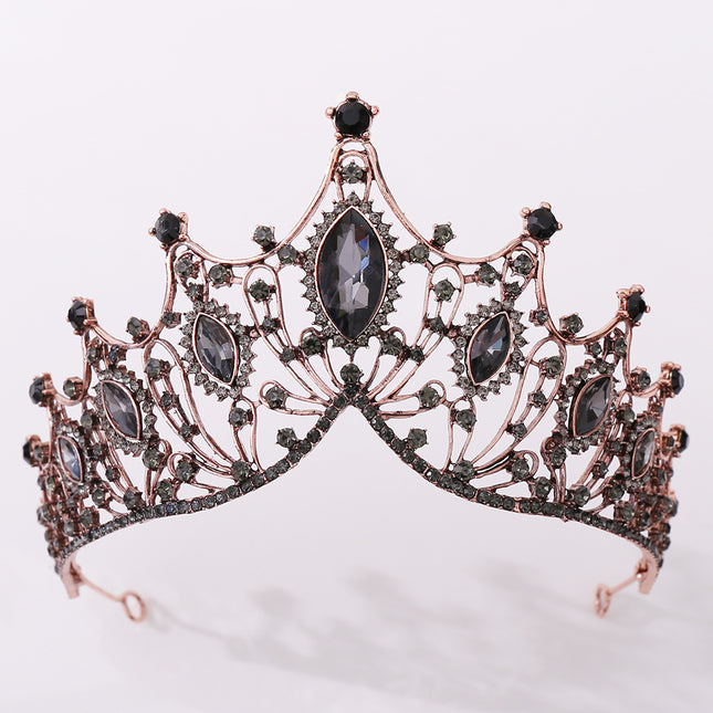 Klassieke Vintage Bruidstiara Swart Barok