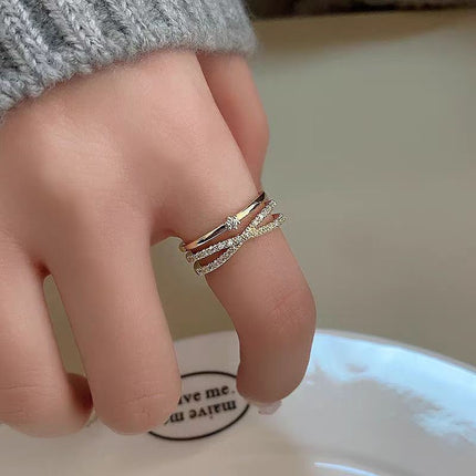 Silwer Sirkoon Vintage Persoonlikheidsring Vir Vroue, Pragtige Wysvingerring, Verstelbare Oop Ring Nuwerwets