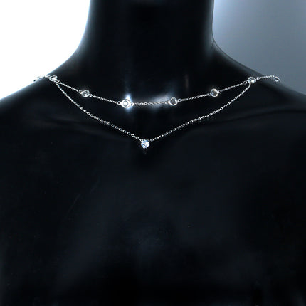 Strass Water Druppel Rugketting Eenvoudige Trourok Formele Rokbykomstighede