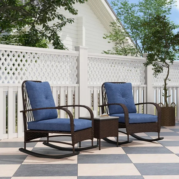 Rattan Chaiselongstoel, Wicker Patio Meubelstel