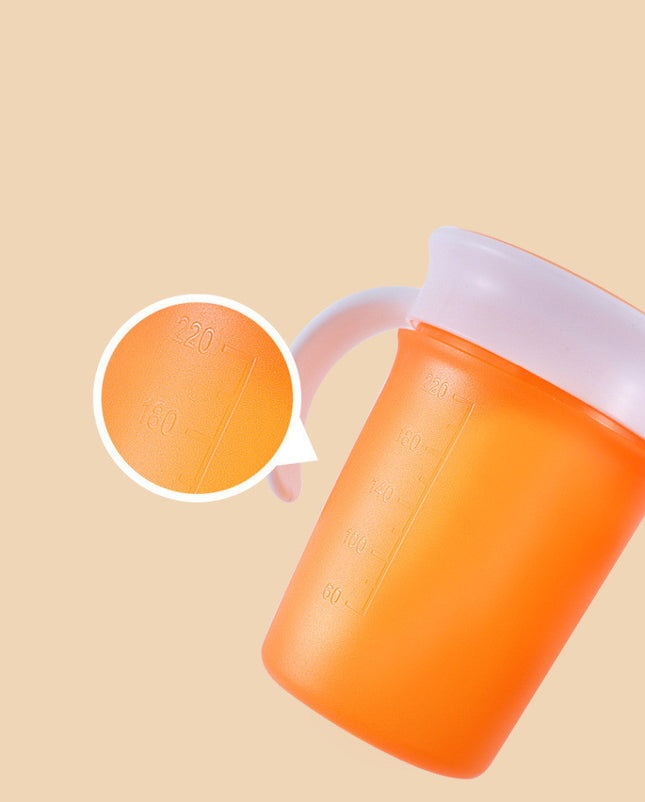 Leak Proof Silicone Baby Drinking Cup 360 Degree Rotating Magic Child Water Bottle With Double Handle Flip Lid Copos