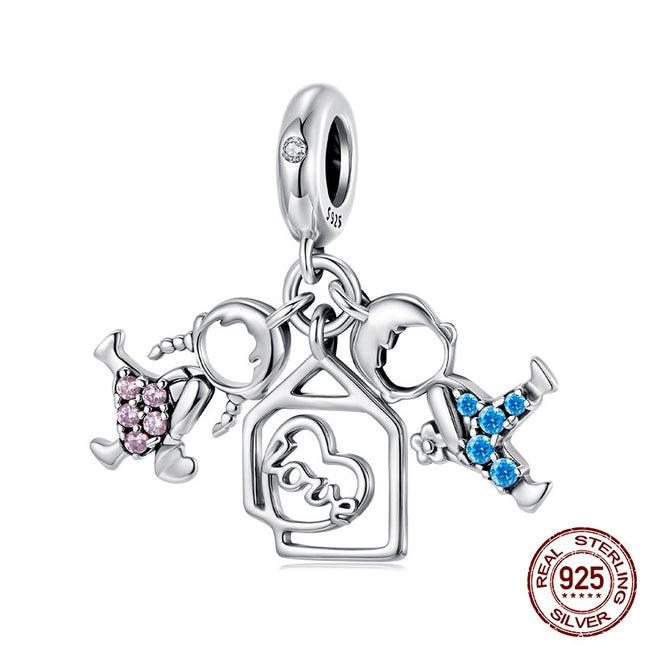 S925 Sterling Silver Boys And Girls Pendant Parts Diy Beaded Jewelry Accessories