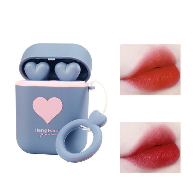 Double Tube Velvet Lipstick Matte Matte Earphone Storage Box Portable