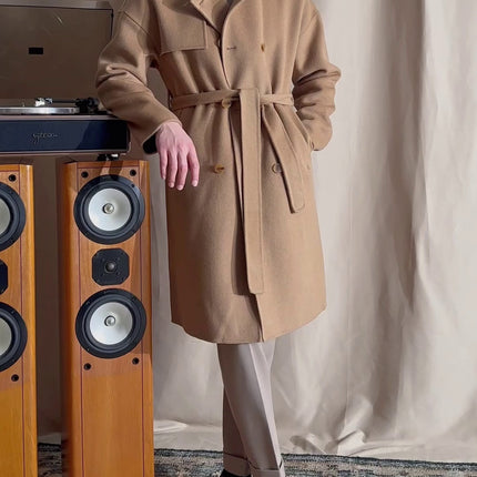 Men's Wool Drop Shoulder Casual Mid-length Coat