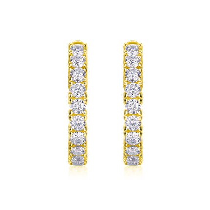 Modern Guide - Premium Moissanite Luxury Fashion Light Luxury Jewelry Silver Stud Earrings S925 Silver Plated Platinum