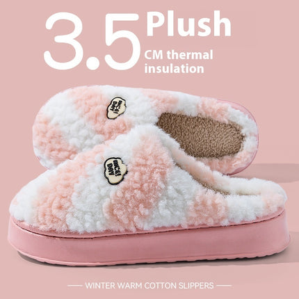 Vroue se Warm Glyvaste Stil Fluweel Katoen Pantoffels