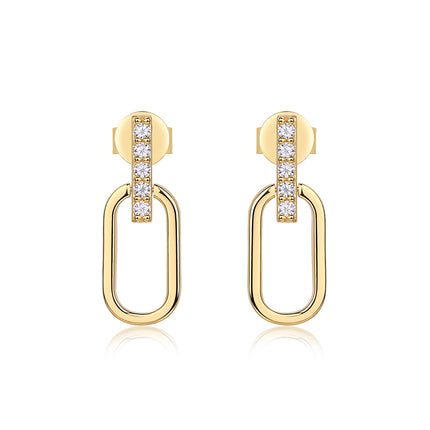 Aloof - Top-quality Moissanite Luxury, Fashionable And Light Luxury Jewelry, Silver Stud Earrings S925 Silver Plated With Gold