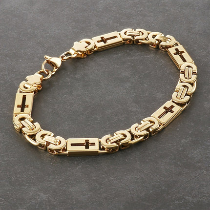 Kruisuitgekerfde Vlekvrye Staal Armband Vir Vroue