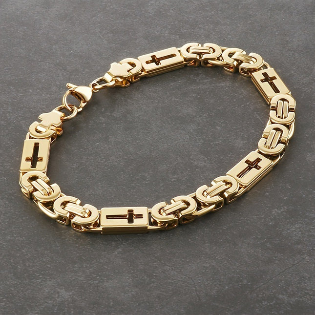 Kruisuitgekerfde Vlekvrye Staal Armband Vir Vroue