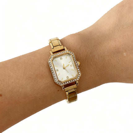 Stylish Square Watch For Women With A Chic Diamond-embellished DesignDIY Customizable