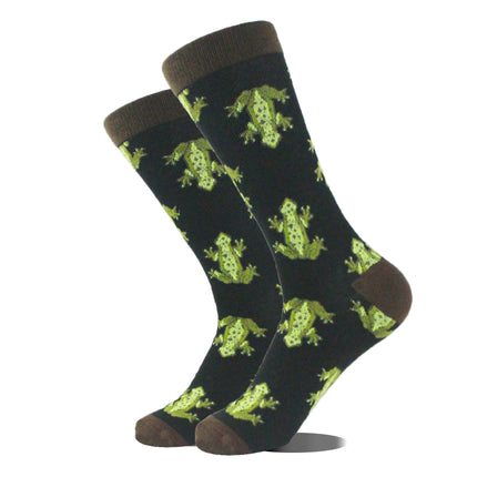 Men's Cartoon Animal Retro Oil Painting Mid-calf Socks