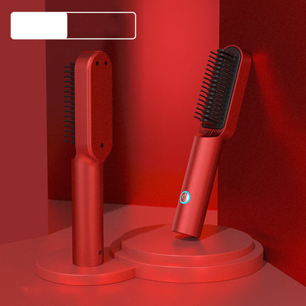 USB Draagbare Warm Lug Kam Herlaaibare Professionele Haardroër Borsel 2-in-1 Mini Haargelykmaker Krultang Borsel Haarstileerder